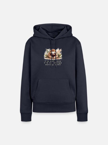Ich bin nicht faul - Frauen Premium Bio Hoodie - Navy