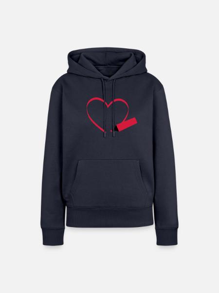 Textmarker, i love - Frauen Premium Bio Hoodie - Navy