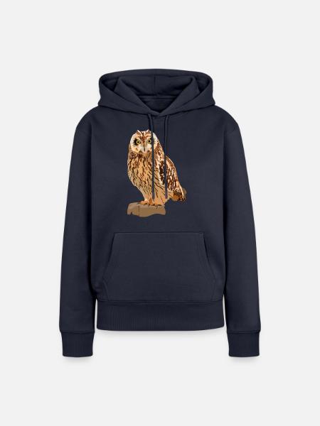 Sumpfohreule - Frauen Premium Bio Hoodie - Navy
