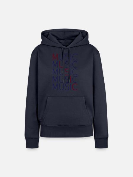MUSIC - Frauen Premium Bio Hoodie - Navy