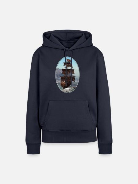 Pirate Ship - Frauen Premium Bio Hoodie - Navy