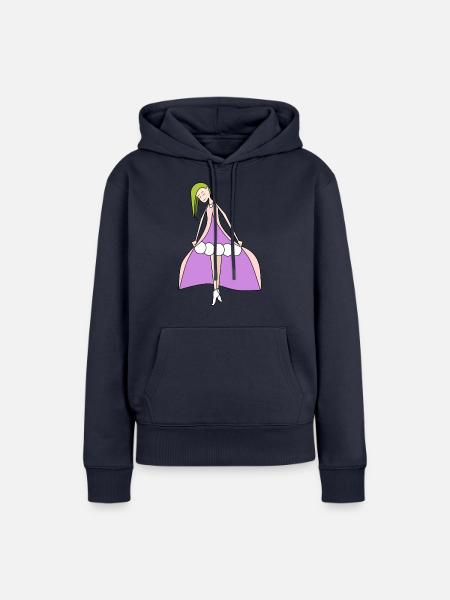 Fuchsie Puppe - Frauen Premium Bio Hoodie - Navy