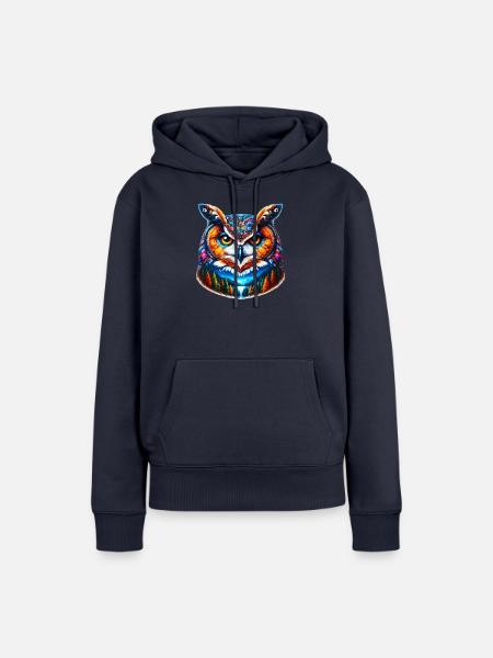 Eule - Frauen Premium Bio Hoodie - Navy