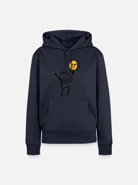 Lampenideen, geniale Idee. Brainstorming-Sitzung - Frauen Premium Bio Hoodie - Navy