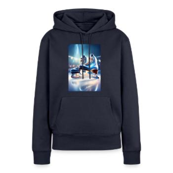 Blaue Schlittschuhe - Frauen Premium Bio Hoodie - Navy - Vorne - Julia (174cm)