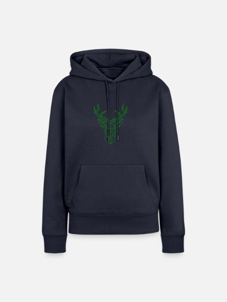 Hirsch - Frauen Premium Bio Hoodie - Navy
