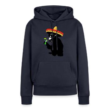 Funky Monkey - Sweat à capuche Premium bio Femme - bleu marine - Devant - Julia (174cm)