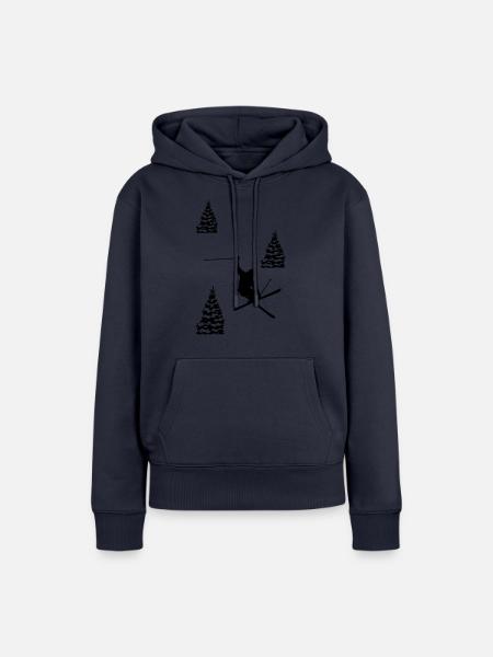 ski - Frauen Premium Bio Hoodie - Navy