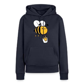 Honig Eimer Biene - Frauen Premium Bio Hoodie - Navy - Vorne - Julia (174cm)