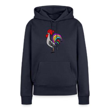Hahn - Frauen Premium Bio Hoodie - Navy - Vorne - Julia (174cm)