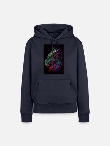 Drachengrüner Trend - Frauen Premium Bio Hoodie - Navy