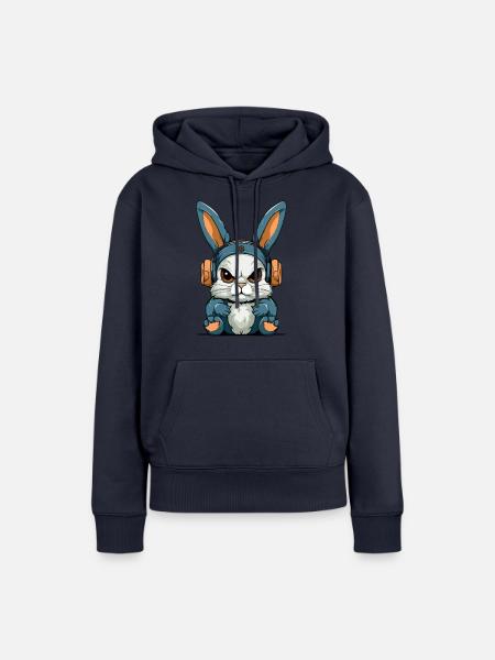 Grump das mürrische Kaninchen - Frauen Premium Bio Hoodie - Navy