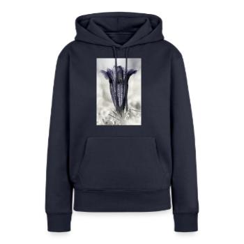 Enzian im Detail - Frauen Premium Bio Hoodie - Navy - Vorne - Julia (174cm)