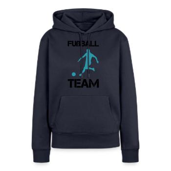 Équipe de football - Sweat à capuche Premium bio Femme - bleu marine - Devant - Julia (174cm)