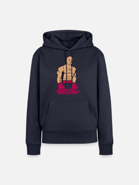 boxing boxer - Frauen Premium Bio Hoodie - Navy