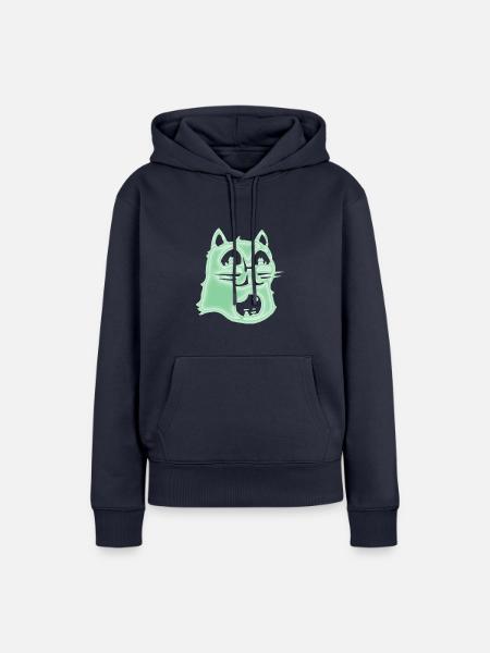 Psychedelische Katze - Frauen Premium Bio Hoodie - Navy
