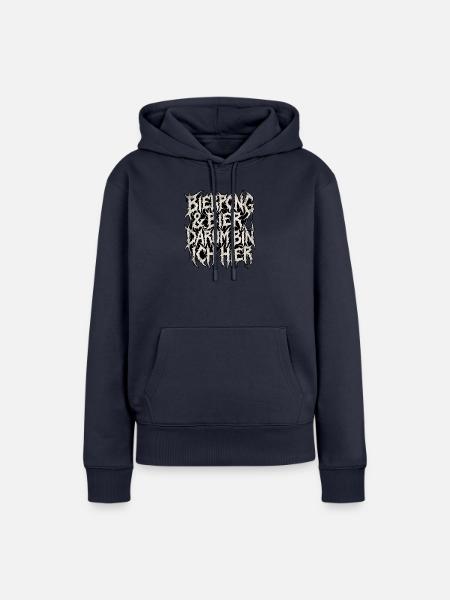 Bier Pong Heavy Metal - Frauen Premium Bio Hoodie - Navy