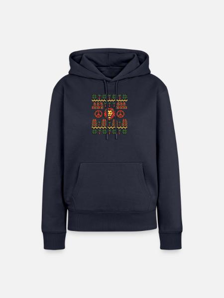 Christmas Reggae Lion - Frauen Premium Bio Hoodie - Navy