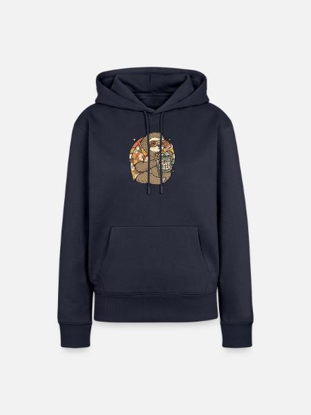 Strand Faultier - Frauen Premium Bio Hoodie - Navy