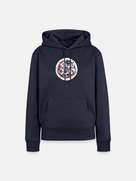 Rennrad Emblem - Frauen Premium Bio Hoodie - Navy