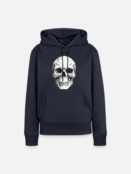 Schädel - Low Poly Design - Frauen Premium Bio Hoodie - Navy