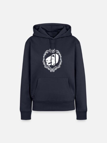 Dunkleosteus White 2 - Frauen Premium Bio Hoodie - Navy