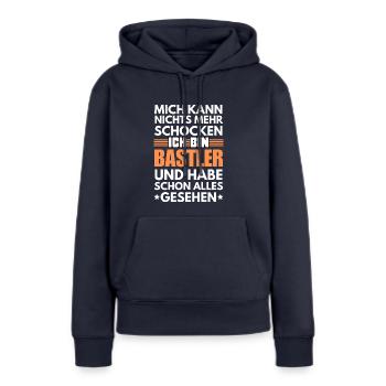 Nicht schockbarer Bastler - Frauen Premium Bio Hoodie - Navy - Vorne - Julia (174cm)