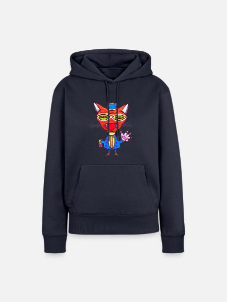 Katzen Page - Frauen Premium Bio Hoodie - Navy
