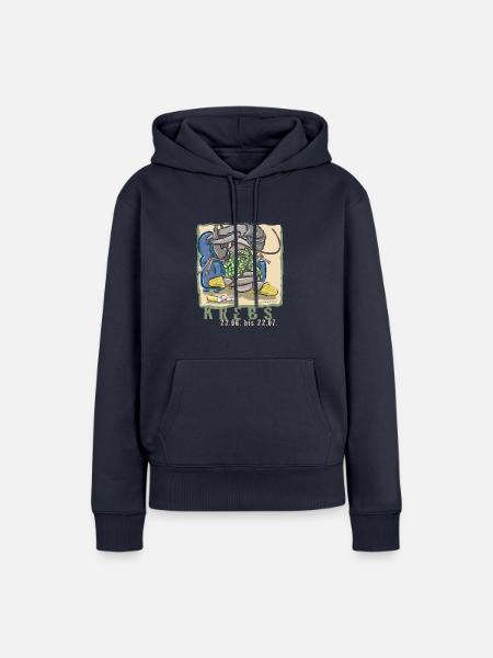 Sternzeichen-Krebs - Frauen Premium Bio Hoodie - Navy