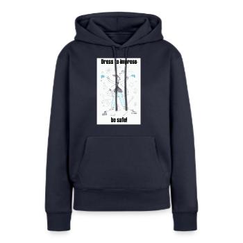 Wie man sich im Labor kleiden sollte - Frauen Premium Bio Hoodie - Navy - Vorne - Julia (174cm)
