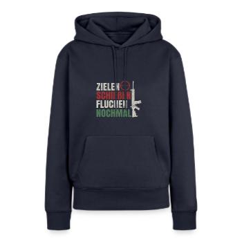 Schützenfest Schießen Schießsport Sportschütze - Frauen Premium Bio Hoodie - Navy - Vorne - Julia (174cm)