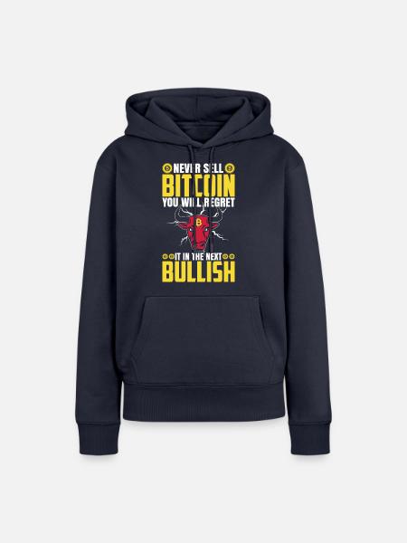 Bitcoin bullisch - Frauen Premium Bio Hoodie - Navy