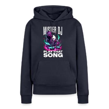 DJ Panda - Play That Song T-Shirt - Sweat à capuche Premium bio Femme - bleu marine - Devant - Julia (174cm)