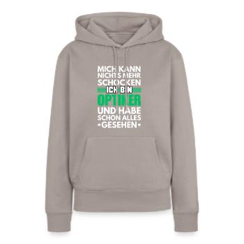 Non-shockable optician - Women’s Premium Organic Hoodie - taupe - Front - Julia (174cm)