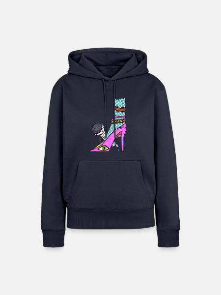 Disko Stöckelschuhe - Frauen Premium Bio Hoodie - Navy