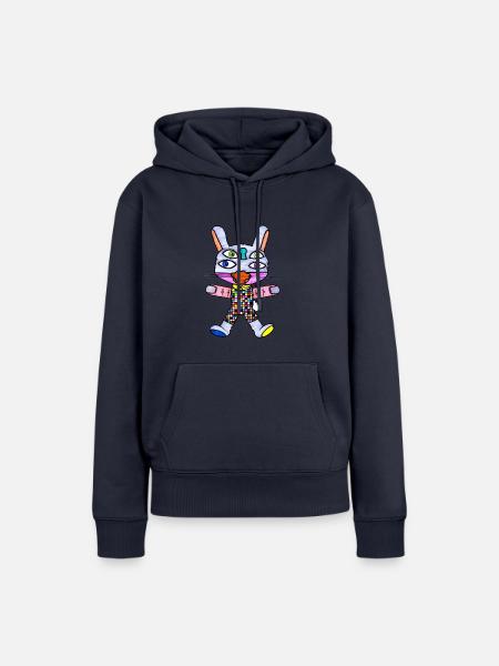 Katzenhase - Frauen Premium Bio Hoodie - Navy