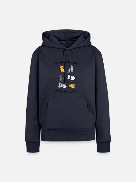 Katzen - Frauen Premium Bio Hoodie - Navy