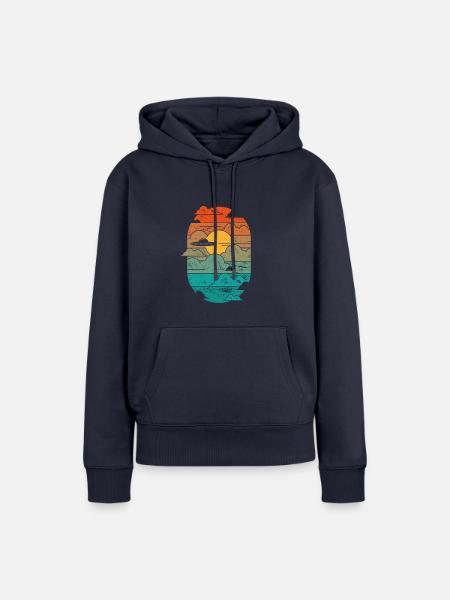 UFO im Himmel - Frauen Premium Bio Hoodie - Navy