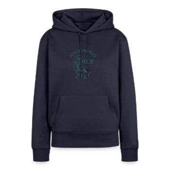 Winosaurus rex Wein Geschenk Spruch Party Alkohol - Frauen Premium Bio Hoodie - Navy - Vorne - Julia (174cm)
