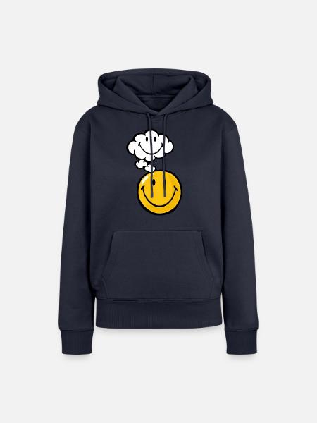 Smiley Thought - Frauen Premium Bio Hoodie - Navy