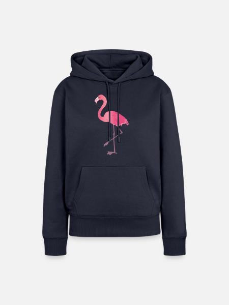 Rosa Flamingo - Frauen Premium Bio Hoodie - Navy