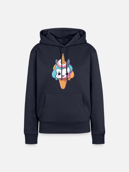 Unicorn Ice - Frauen Premium Bio Hoodie - Navy