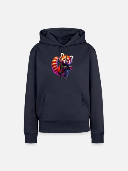 Kleiner Panda - Frauen Premium Bio Hoodie - Navy