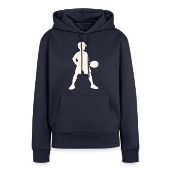 Joueur de tennis Match de tennis - Sweat à capuche Premium bio Femme - bleu marine - Devant - Julia (174cm)