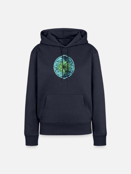Limette Röntgen Design - Frauen Premium Bio Hoodie - Navy