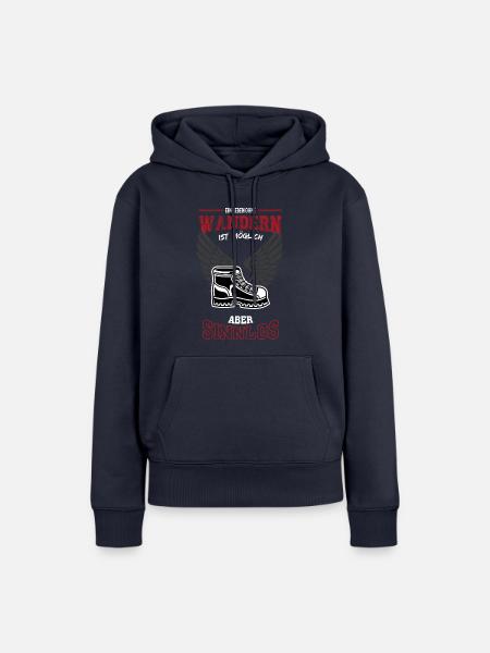Wandern rot Leben sinnlos - Geschenk - Frauen Premium Bio Hoodie - Navy