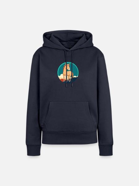 Pferde Pferd Ross - Frauen Premium Bio Hoodie - Navy