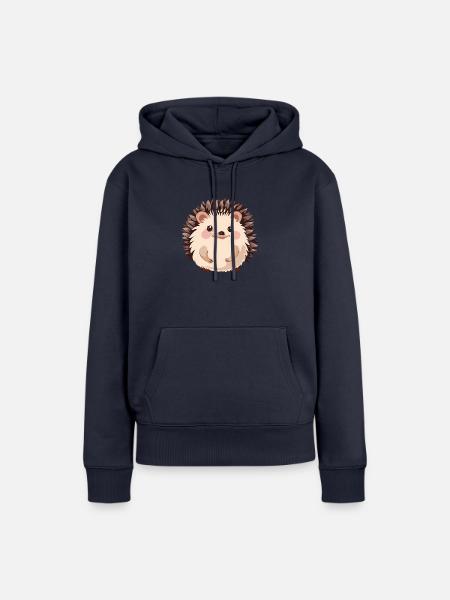 Igel Spitz - Frauen Premium Bio Hoodie - Navy