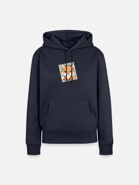 Fuchs Waldbewohner - Frauen Premium Bio Hoodie - Navy