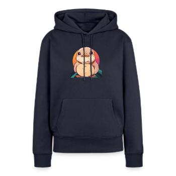 Schnabel Ente Quak - Frauen Premium Bio Hoodie - Navy - Vorne - Julia (174cm)
